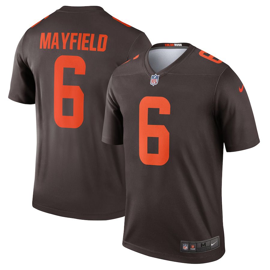 Men Cleveland Browns 6 Baker Mayfield Nike Brown Alternate Legend NFL Jersey